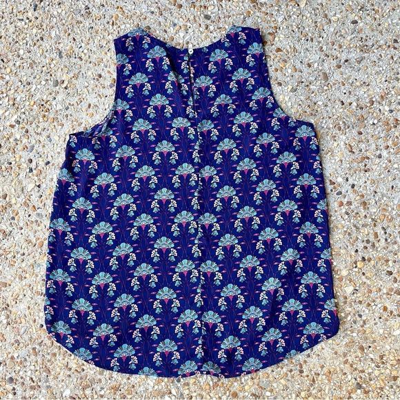 Daniel Rainn Stitch Fix Floral Sleeveless Blue Blouse Size L - Picture 4 of 7